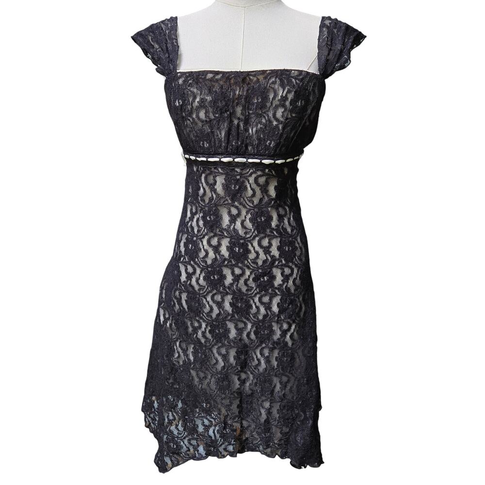 My Michelle Black Lace High-Low Dress - Picture 1 of 11